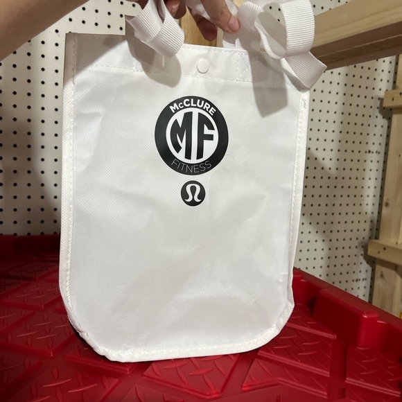 Lululemon White Black Logo Tote Bag Shopper - Picture 1 of 6